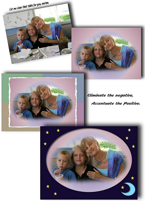 Photo Restoration, Restore and Retouch - change backgrounds, Elf & grand-kids - Photo Restore by SmileDogProductions.com